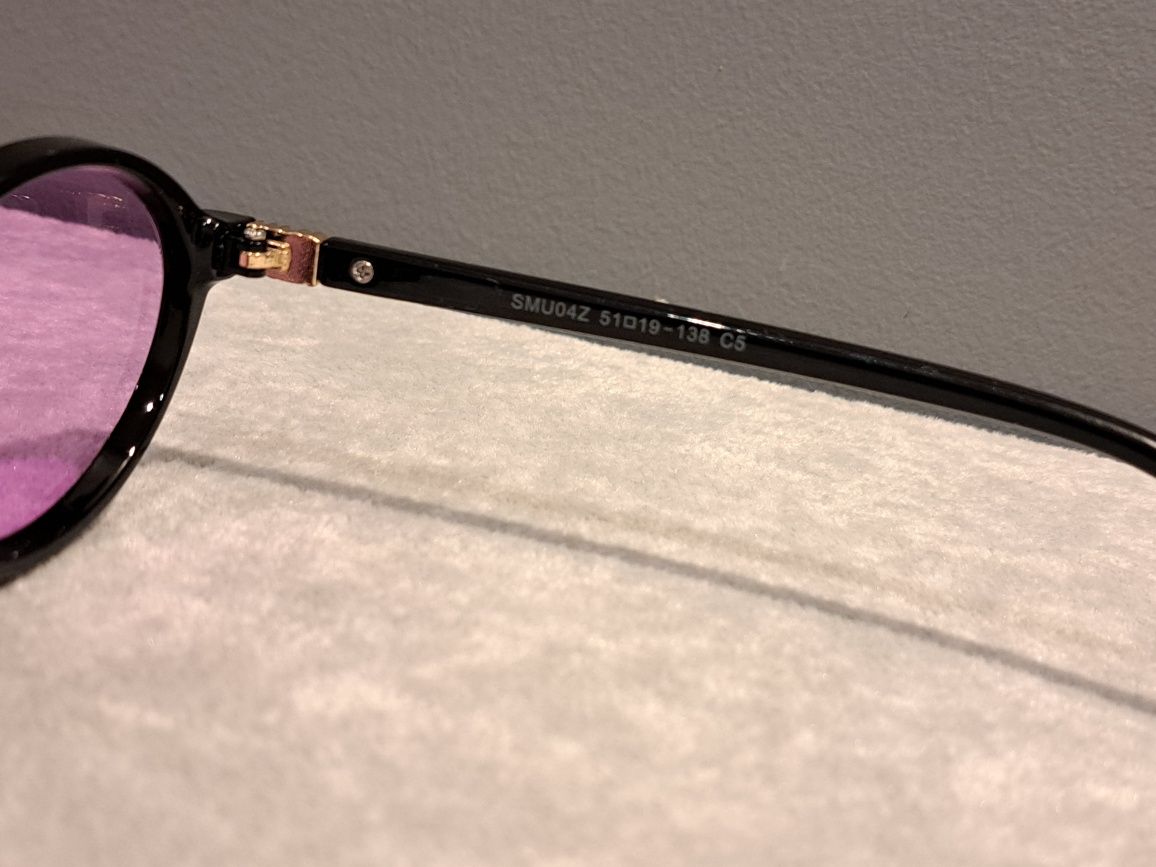 MIU MIU czarne nowe okulary przeciwsłoneczne jajeczka fioletowe