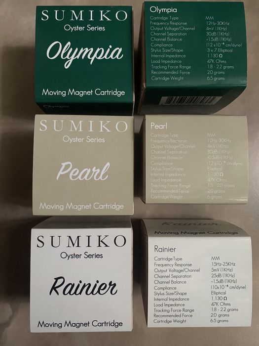 Новые Картриджи Sumiko cartridge Olympia, Sumiko PEARL, Sumiko Rainier