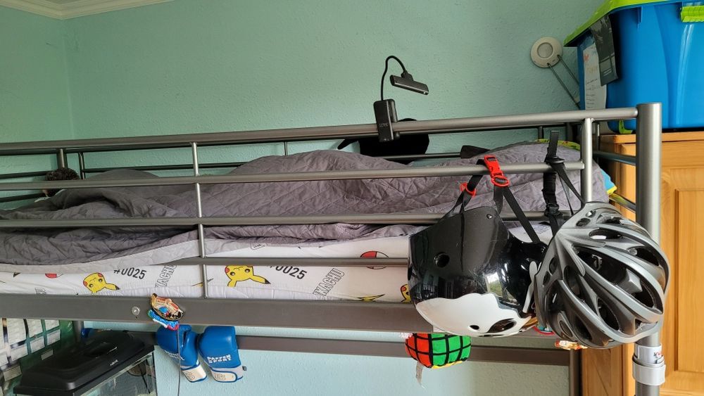 Ikea Svarta łóżko piętrowe 90x200 
Rama łóżka na antresoli, srebrny, 9