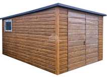 Schowek Domek Ogrodowy 3X4M Orzech Drewnopodobny Dach Spad W Tył Ts929