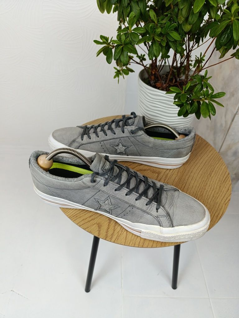 Мужские кожаные кеды кроссовки converse one star nubuck ox lunarlon