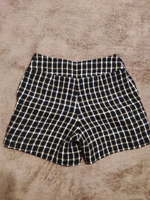 Твідові шорти (чорні з золотою ниткою)