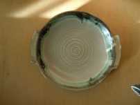 Artystyczna ceramiczna patera z uchwytami vintage
