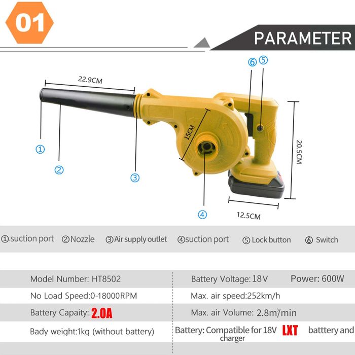 Dmuchawa Do Liści i Warsztatu 18V Bezprzewodowa Z Akumulatorem Makita
