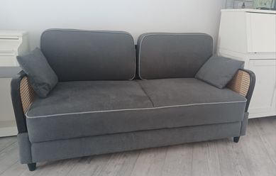 Sofa z NRD, lata 50, z pojemnikiem na pościel i funkcją spania, retro