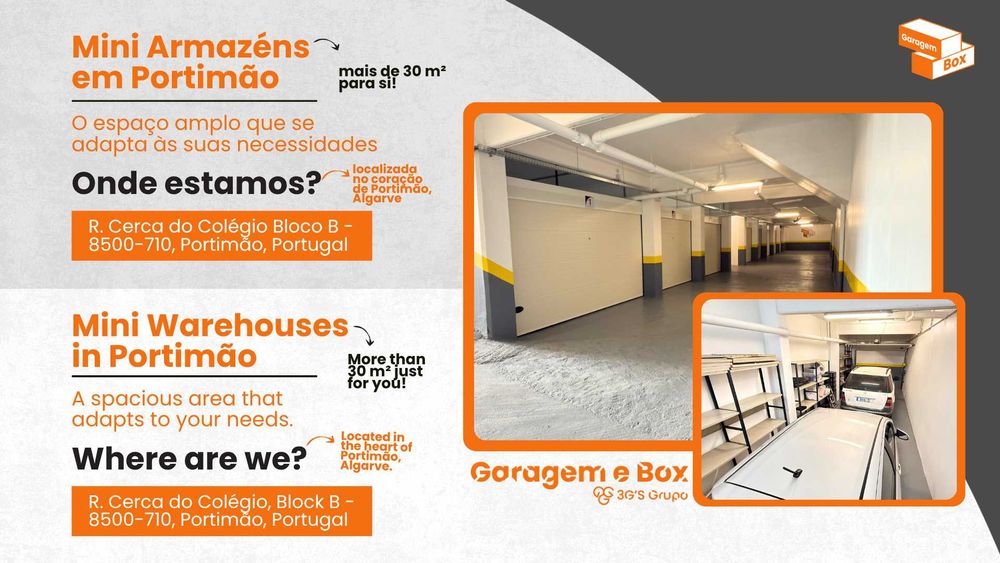 Mini-armazéns em Portimão 30m2 – espaço amplo e seguro para tu!