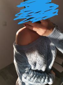 Sweterek ażurek niebieski