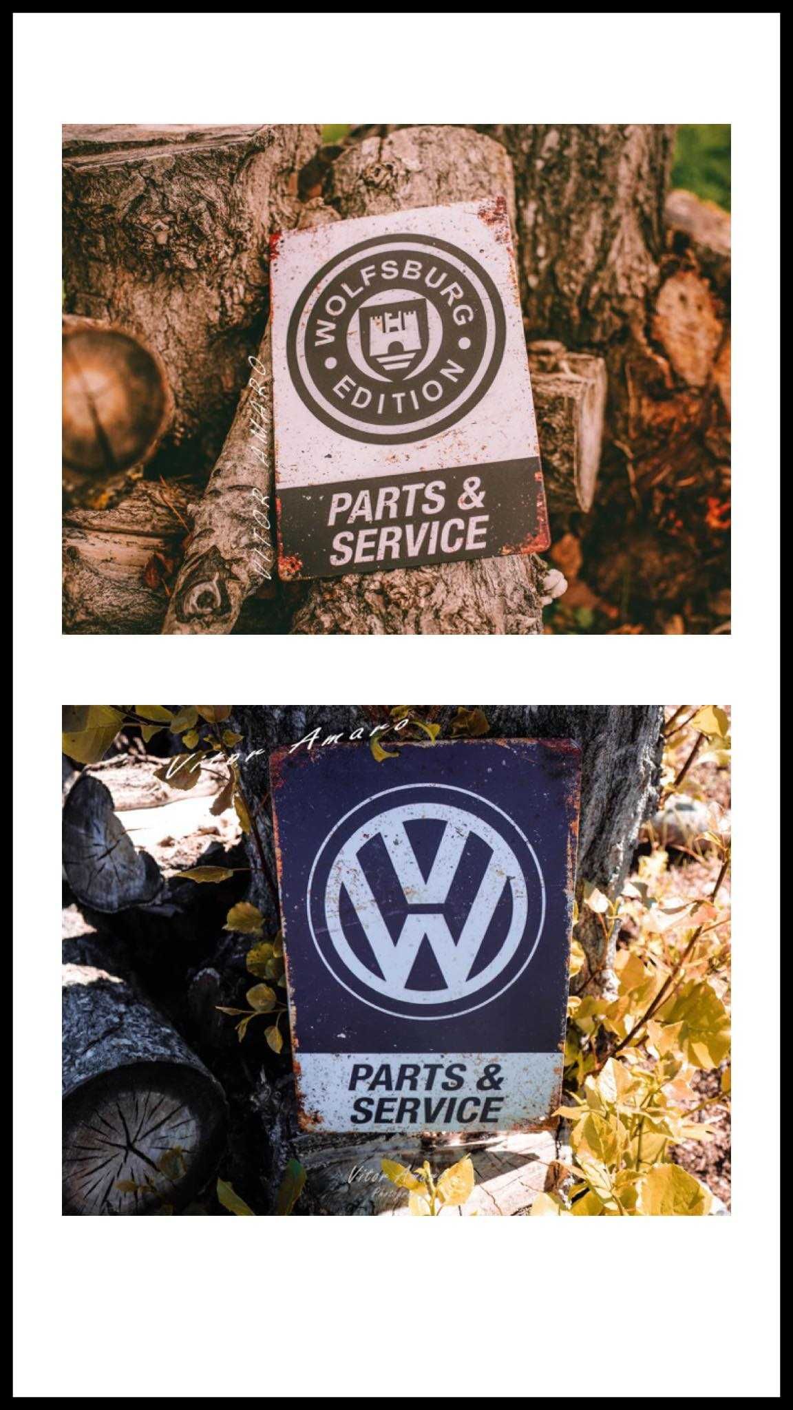Placa/Chapa de Metal Vintage/Retro Volkswagen ou Wolfsburg|NOVAS