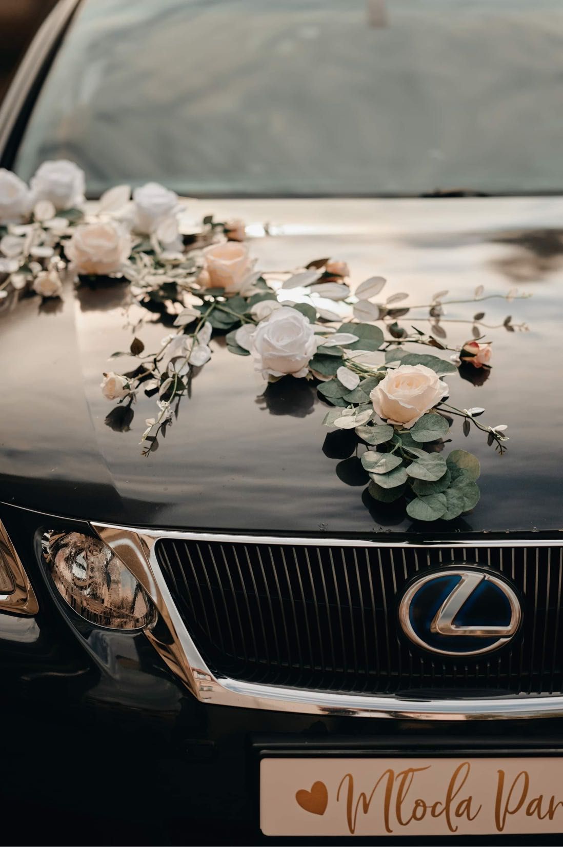 Ozdoby wesele hexagon stojaki sztuczne kwiaty kwiaty na auto ślub
