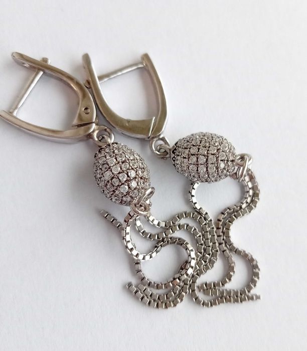 Сережки з каменями. Срібло 925 проба. Вага 6,59 г