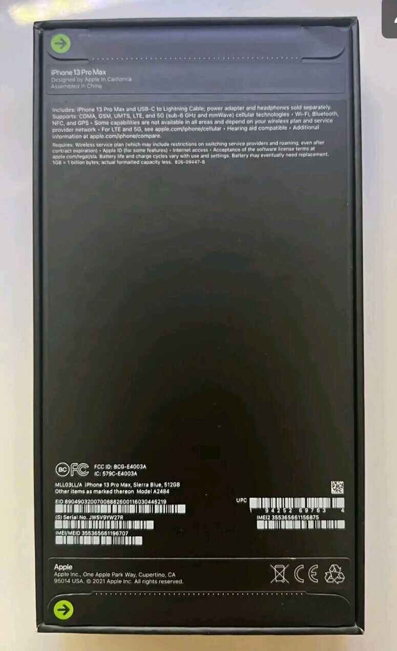 Apple iPhone 13 Pro Max Sierra Blue  - 512GB/1TB, запечатанные