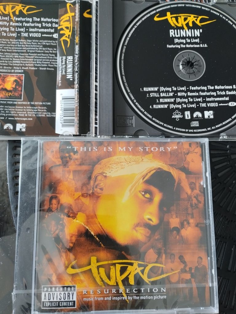 2pac, Tupac shakur. Resurrection soundtrack + runnin singiel. 2003 rok