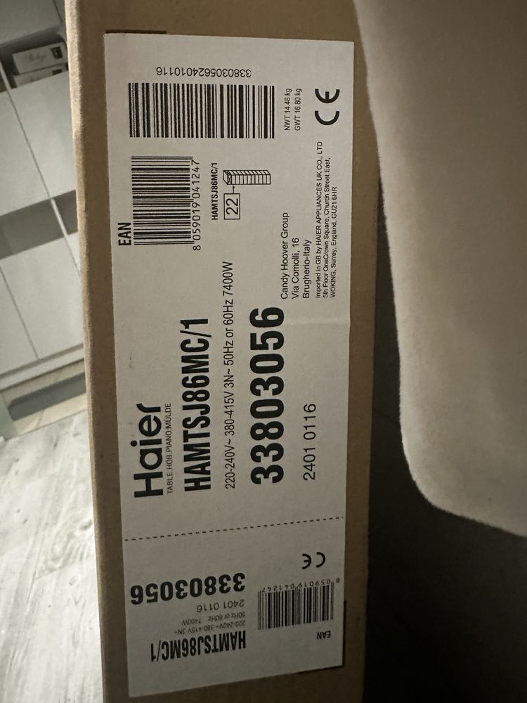 Haier plyta indukcyjna 80 cm nowa w kartonie, czarna,nowoczesna