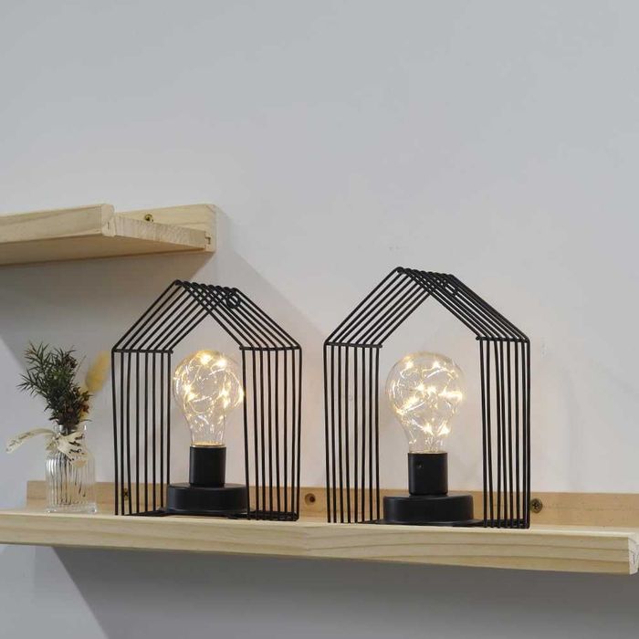 2x Latarenka Lampa ozdobna LED domek Nastrojowe oświetlenie Dekoracja