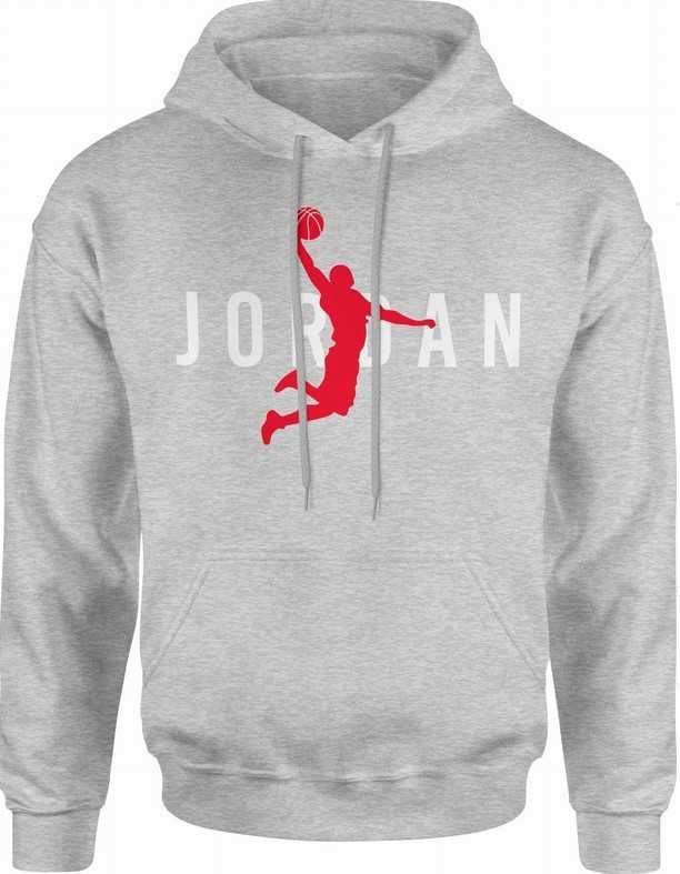 Bluza męska z kapturem Michael Jordan koszykówka szara rozm. XL