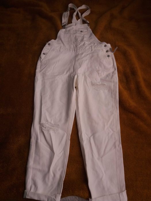 Білий джинсовий комбінезон Pimkie 48 розмір