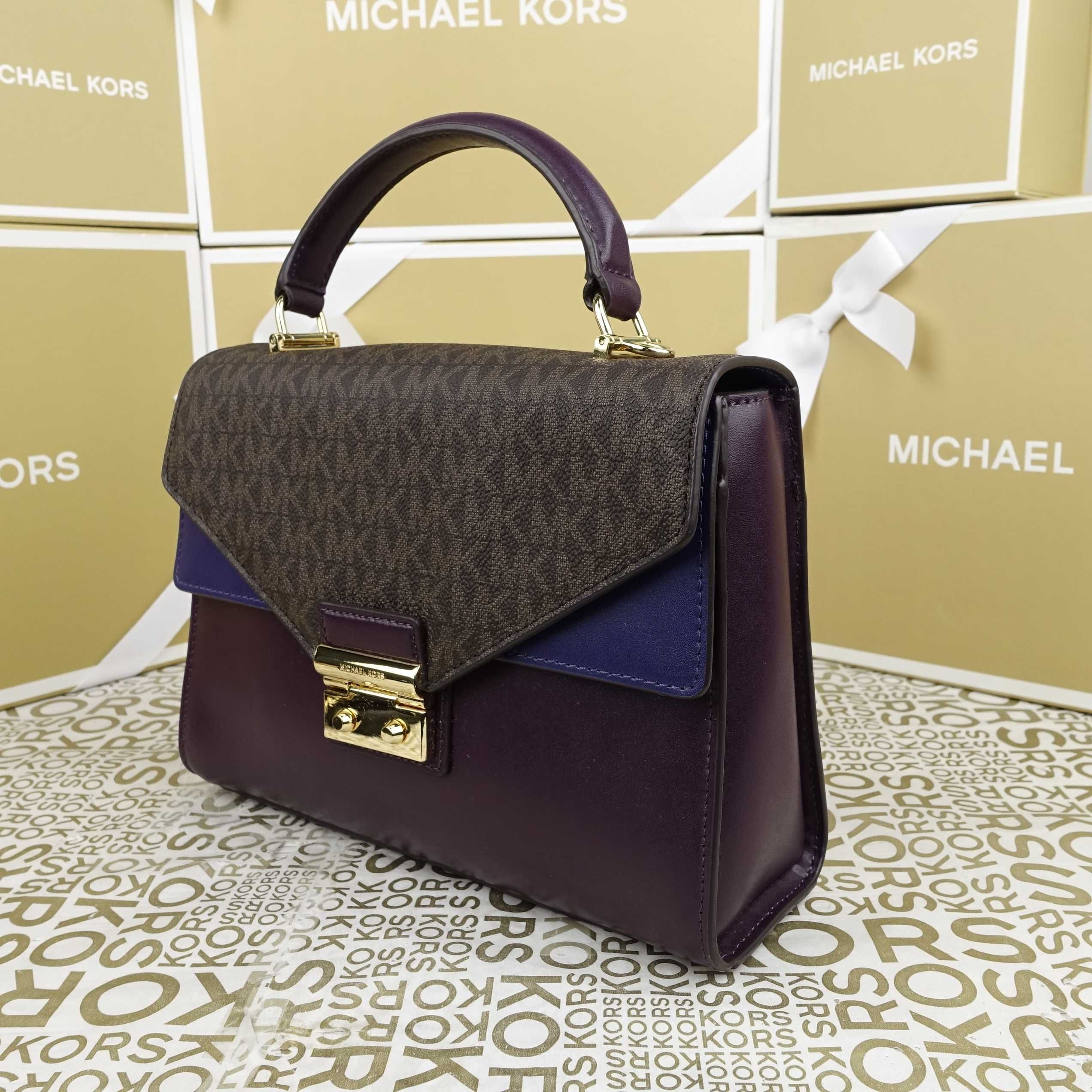 Шкіряна сумка Michael Kors sloan medium damson Майкл Корс оригінал