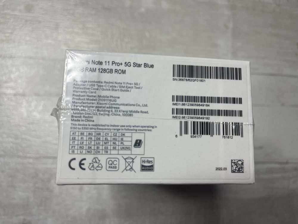 Смартфон Xiaomi Redmi Note 11 Pro+ 5G 6/128GB Star Blue