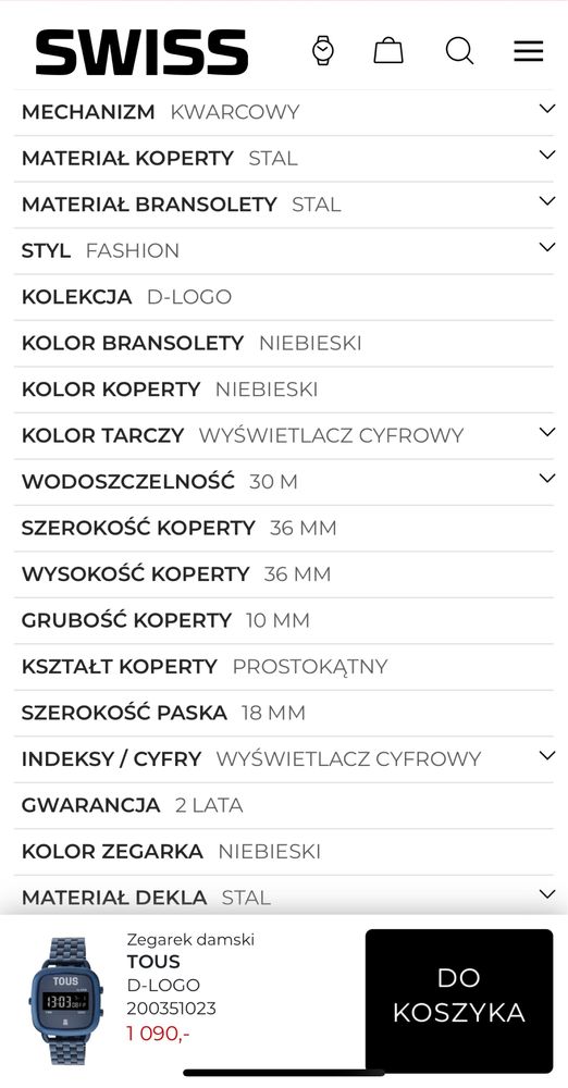 Zegarek damski TOUS od Halogsm