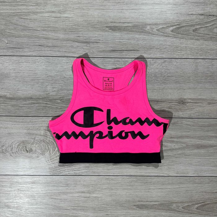 Неоново-Рожевий Жіночий Спортивний Кроп-Топ (Бра) Champion, Розмір М