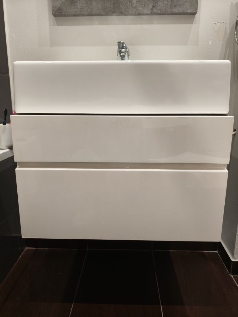 Umywalka Koło Twins 60 cm z szafką i baterią