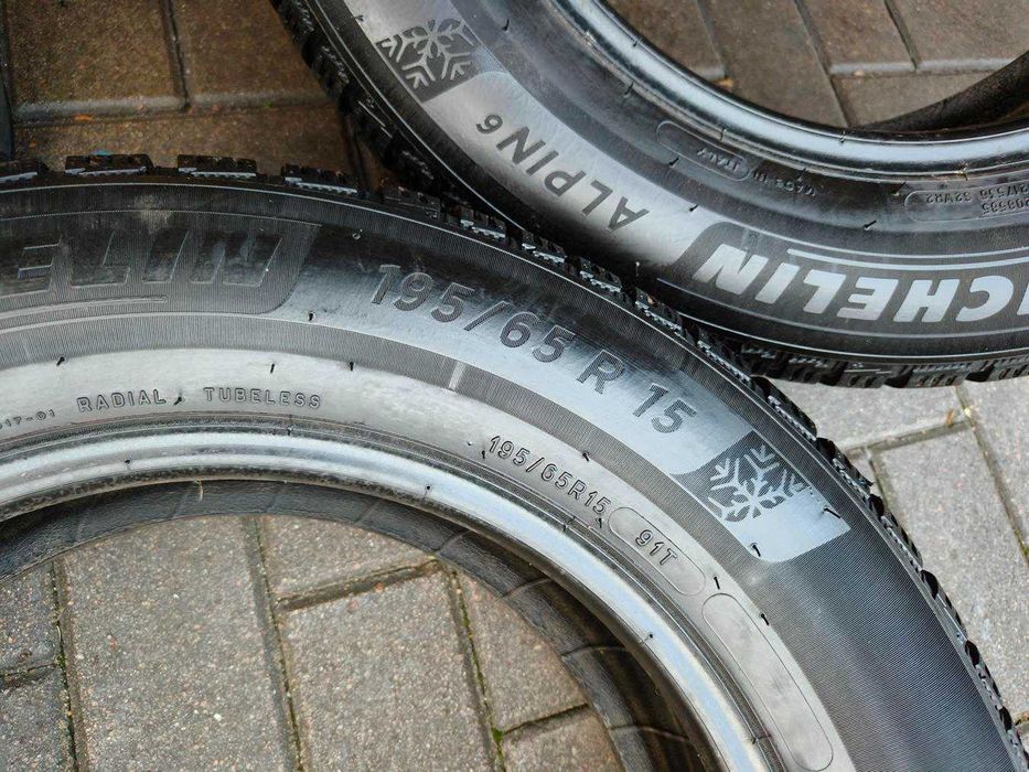 195/65 91T R15 MICHELIN ALPIN 6 2022r 7.5mm jak NOWE Zimowe 4szt Opony
