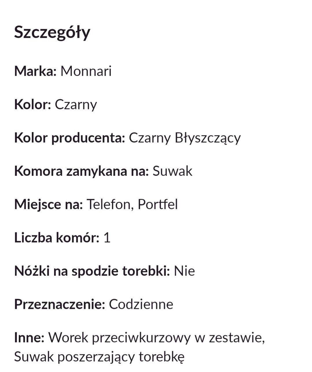 Torba torebka damska Monnari NOWA