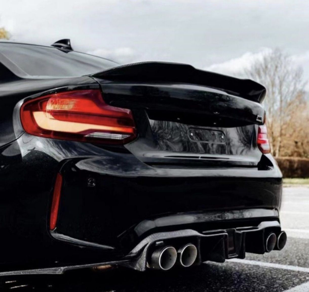 BMW F22 Coupe Lotka Dokładka Tylna PSM Czarny Połysk