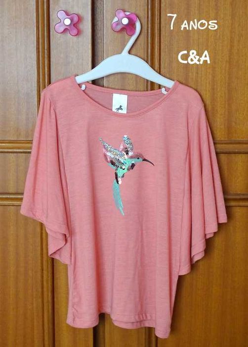 Blusa asas morcego, C&A 7 anos, NOVA