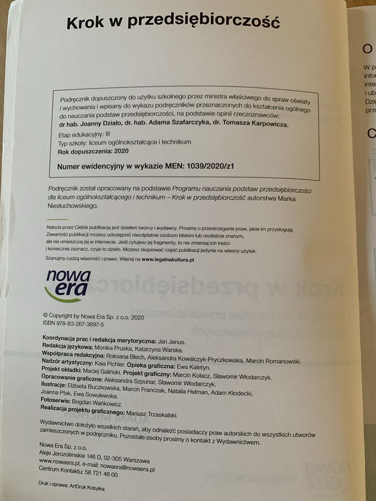 Podręcznik Krok w przedsiębiorczość 3