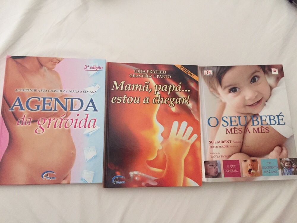 Conj livros Agenda Grávida; Guia Gravidez; Bebé mês a mês