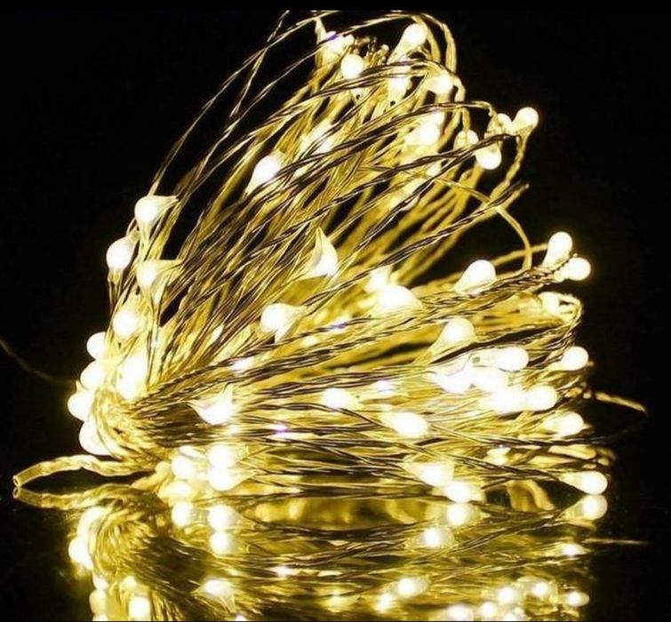 Гірлянда нитка "крапля роси" (LED) 100 ламп 10 м