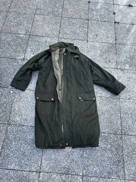 Plaszcz khaki dlugi cieply Gore Tex
