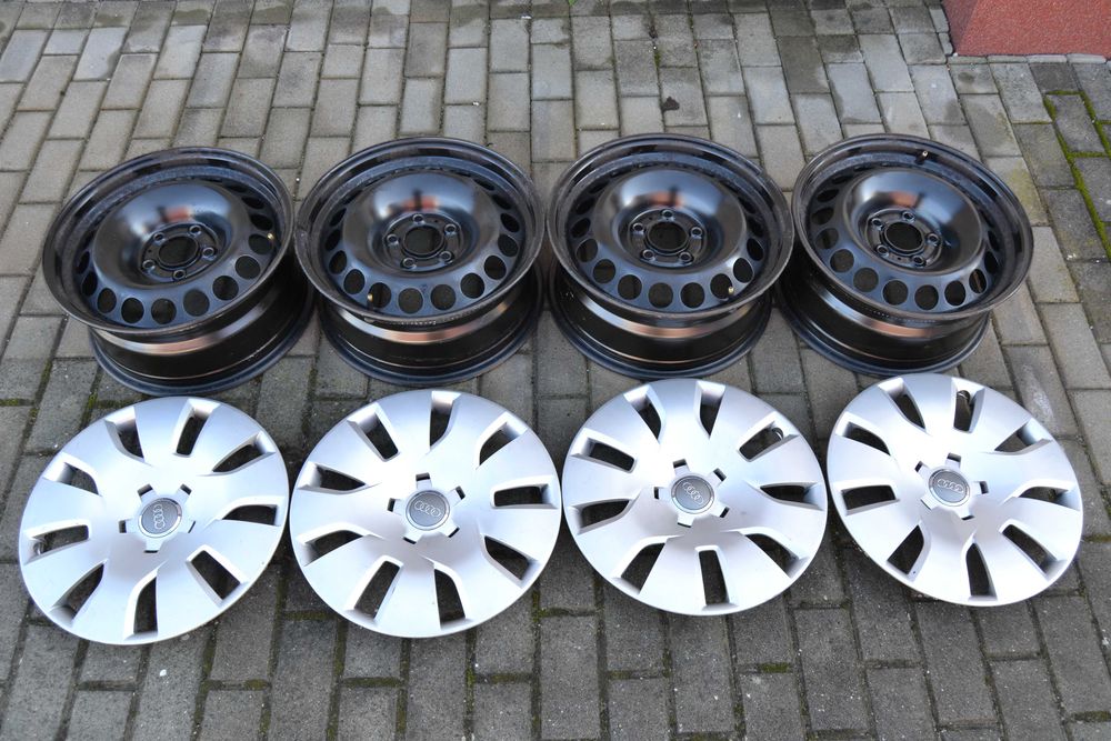 Felgi stalowe Audi kołpaki 16 cali 7x16 et39 5x112 komplet audi a4 b8