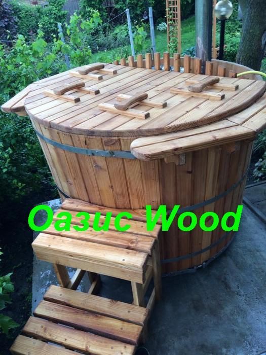 Офуро, японская баня, купель с печкой, фурако из ТЕРМОСОСНЫ. ОазисWood