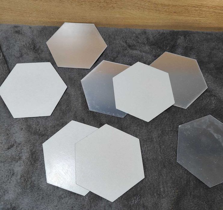 Зеркальные соты элекмент декора комплект из 12 штук 100х85х50мм