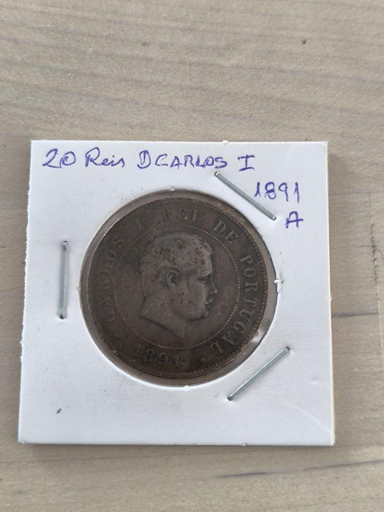 2 moedas 20 Reis D Carlos I 1891 A-  B2