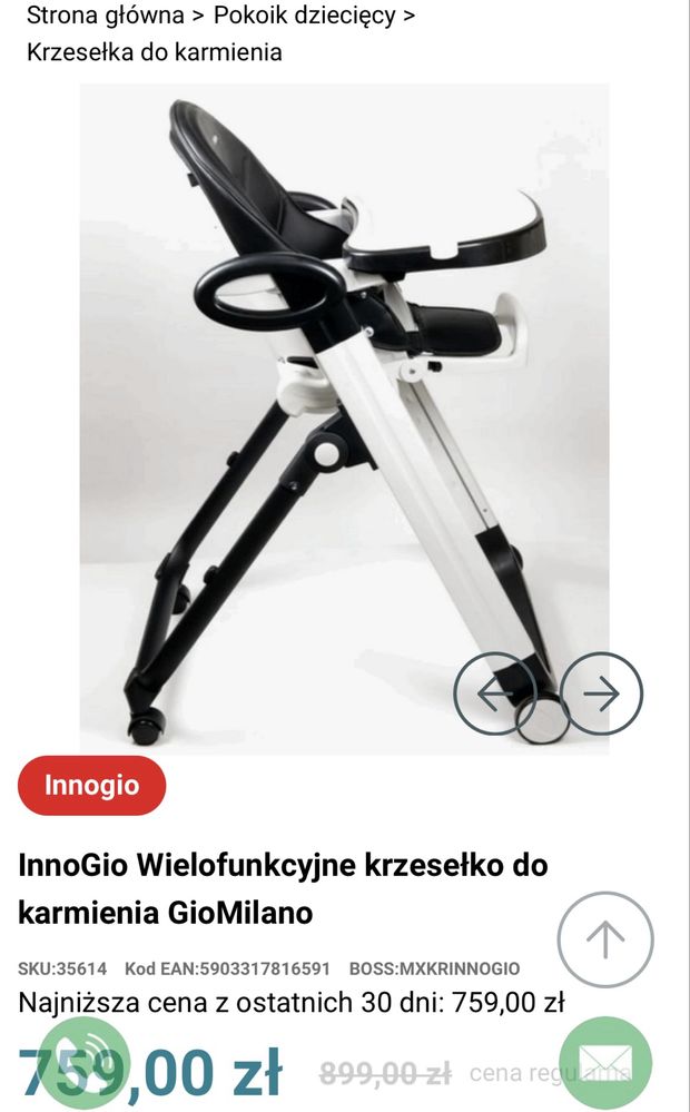 Krzesełko do karmienia GioMilsno