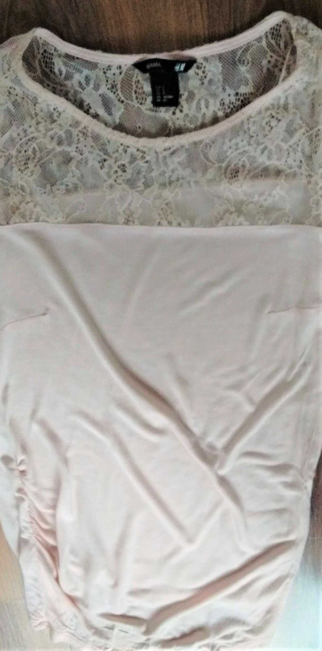 bluzka ciążowa z koronką elegancka brzoskwinia rozmiar S H&M mama
