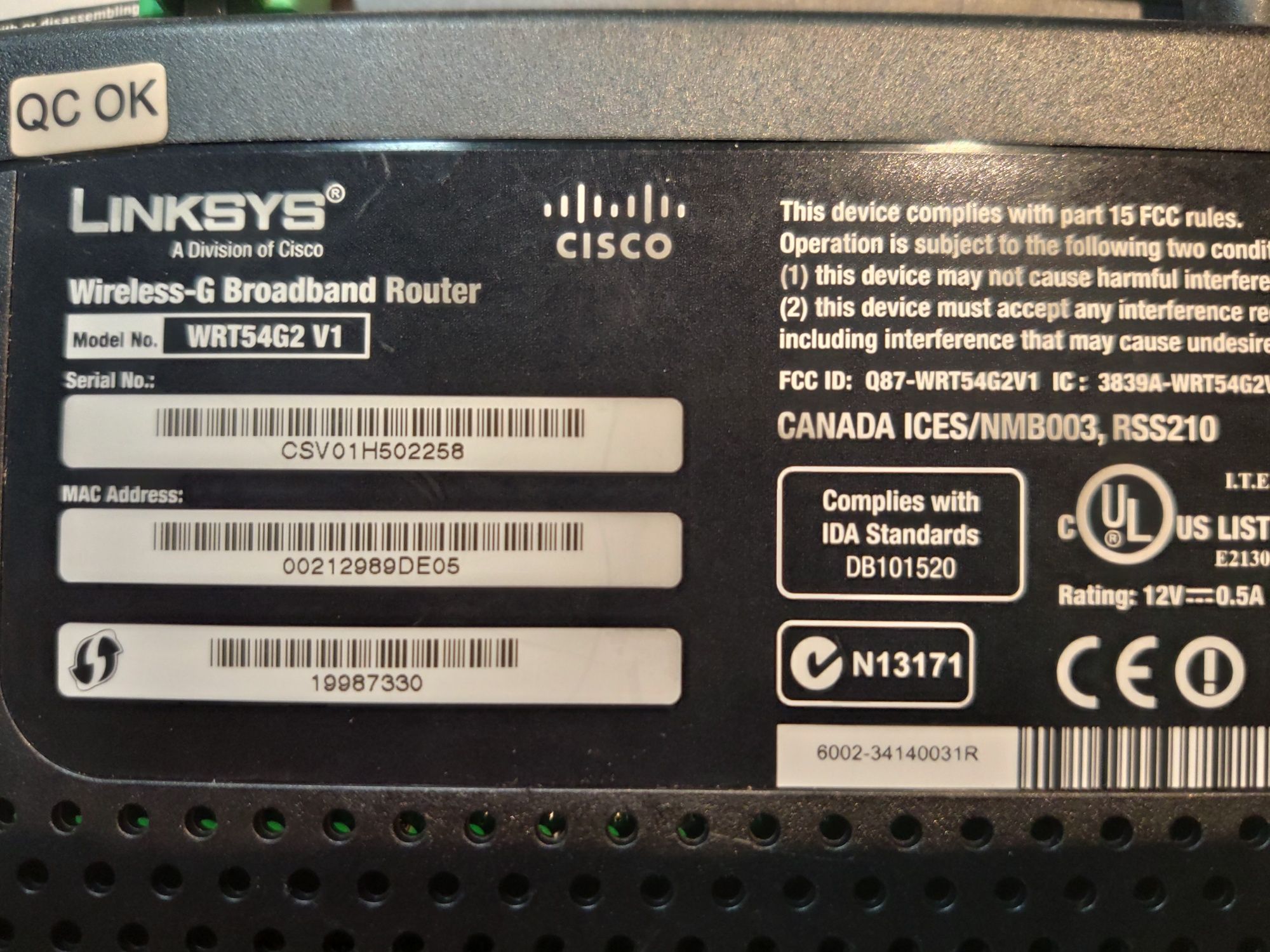 Linksys WRT54G2 V1