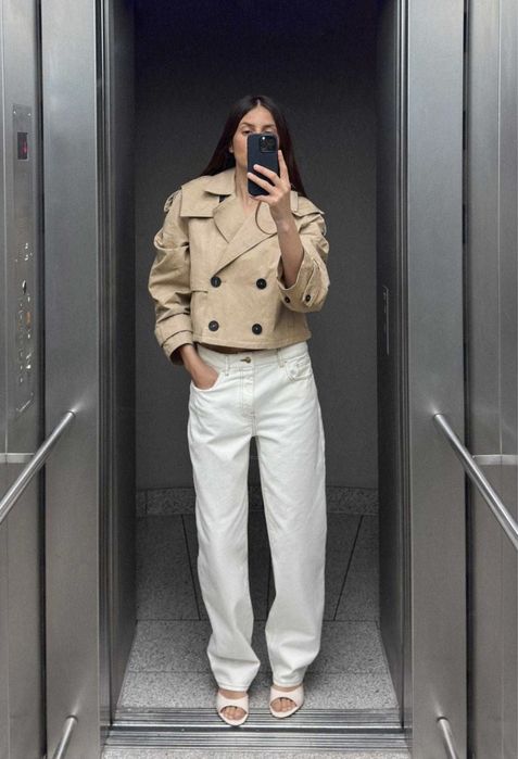 Джинси Zara slim fit з контрастною ниткою