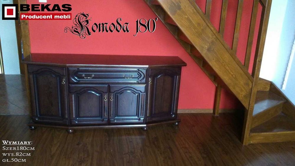 Śliczna Dębowa Komoda 180 Dąb Rustukalny Producent BEKAS Meble