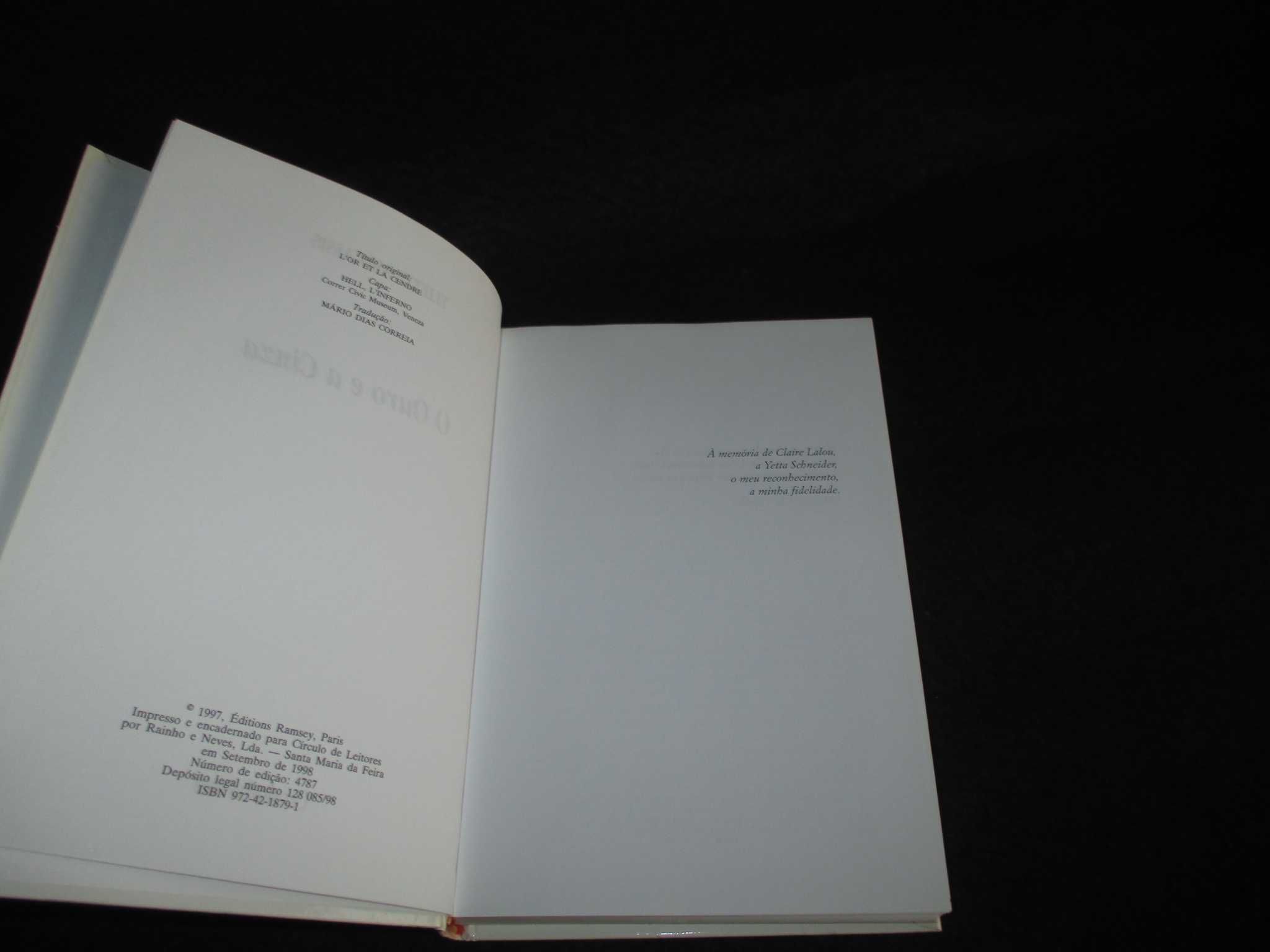 Livro O Ouro e a Cinza Eliette Abécassis
