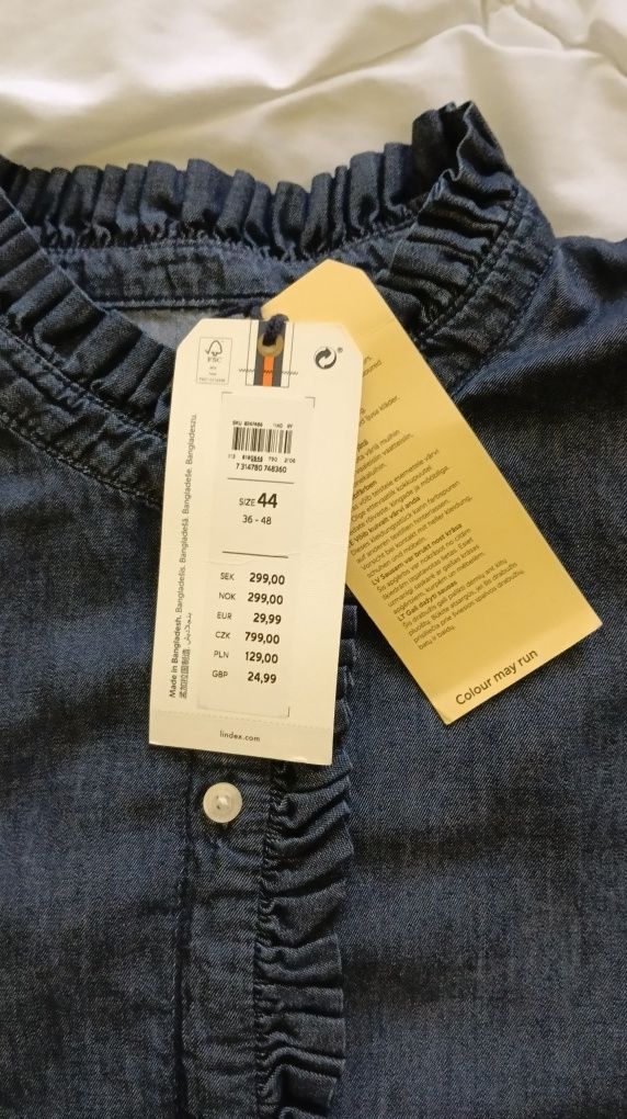 Блуза під тоненькій джинс, 44 розмір, нова, 100%котон