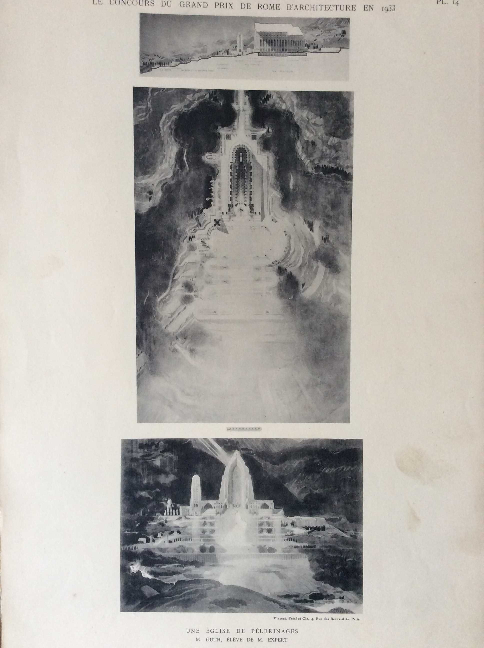 Le concours du grand prix de Rome d´architecture en 1933. ( Prancha )
