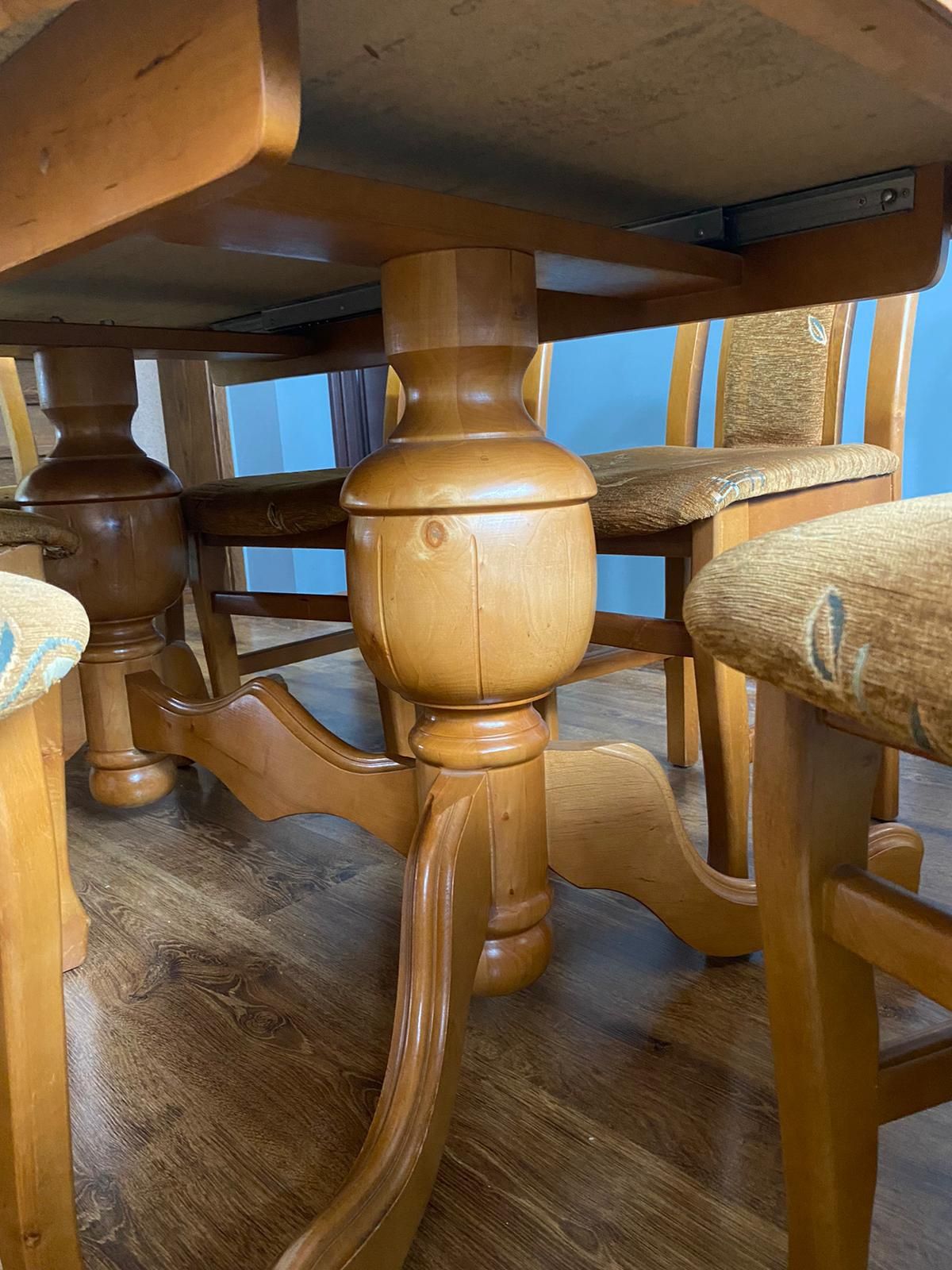 Drewniany stół rozkładany,stół z drzewa + 6krzeseł