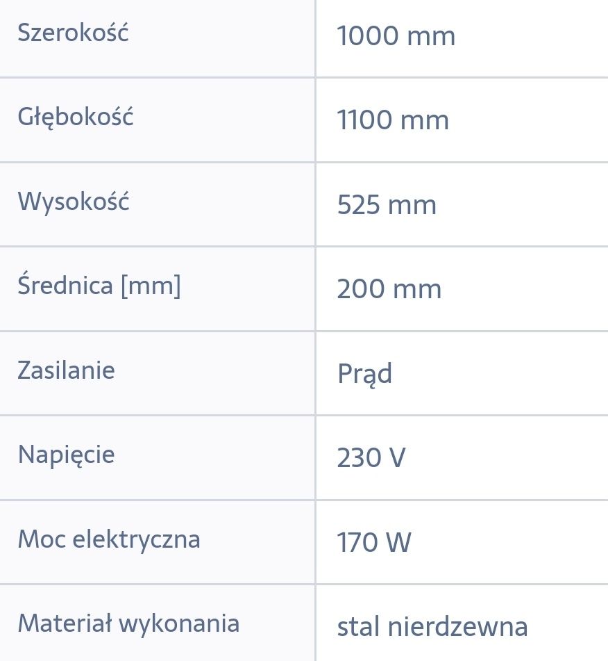 Okap przyścienny KOMAT 1000x1100x455 mm z łapaczami