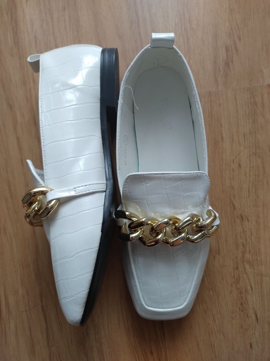 Białe buty z łańcuchem, RAID wide fit, 39