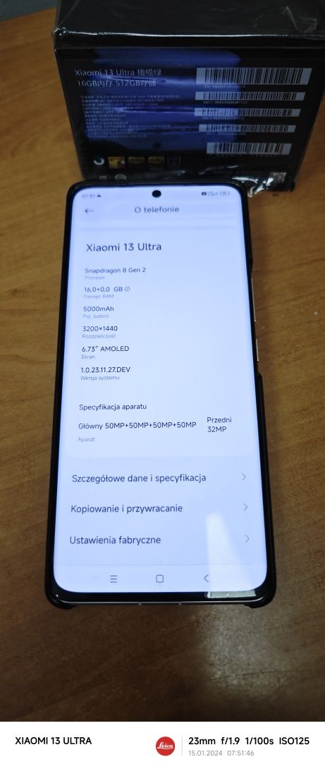 Xiaomi 13Ultra 16 GB / 512 GB Biały