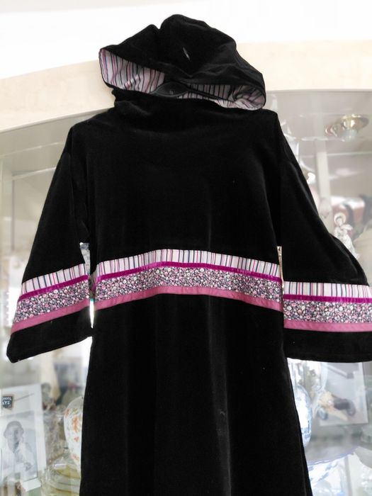 Vintage Bohemian suknia z Norwegii welur zamsz